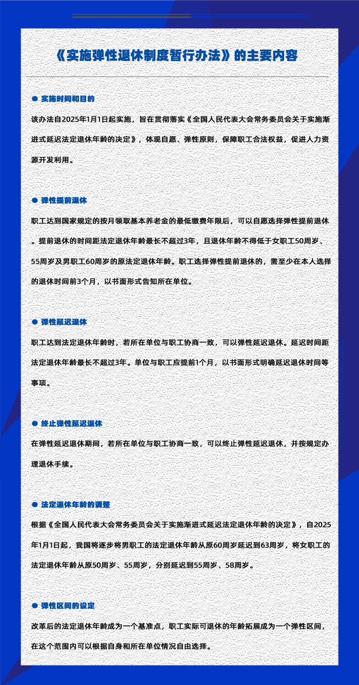 《实施弹性退休制度暂行办法》政策解读